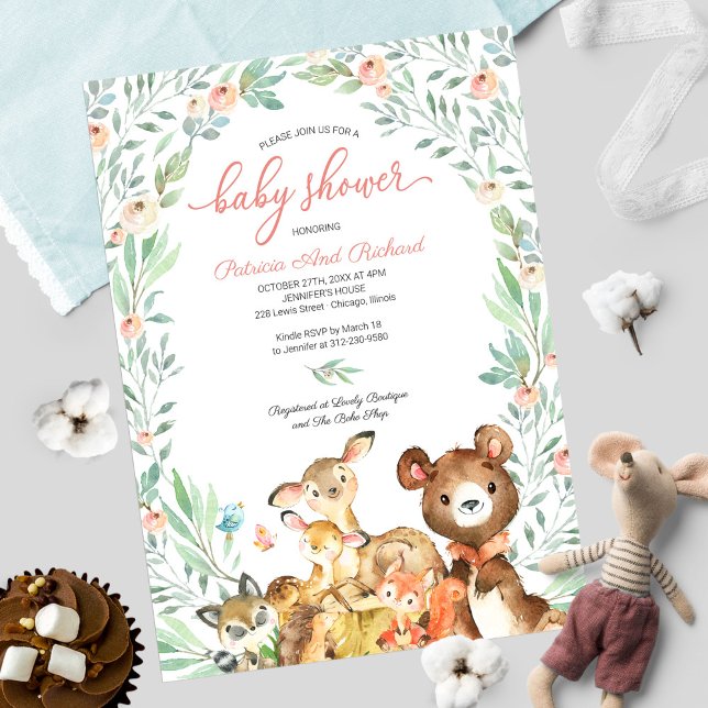 Invitación Dulces Animales del Bosque Verde Fiesta de Cumplea (Subido por el creador)