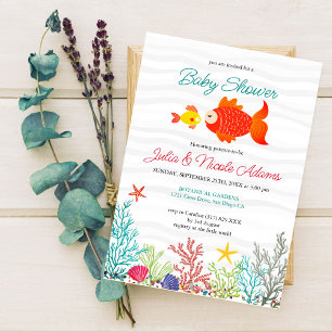 Invitación Dulces Animales Marinos Submarinos Baby Shower