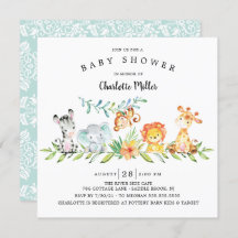 Dulces Animales Safari Género Baby Shower Neutral 