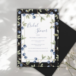 Invitación Dulces Arándanos Elegante Despedida de Soltera