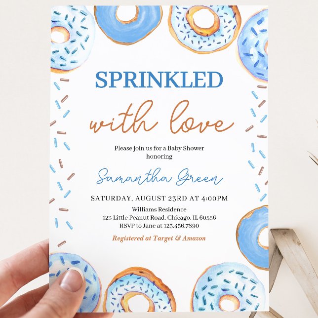 Invitación Dulces Azules para el Bebé Fiesta de Sprinkle para (Subido por el creador)