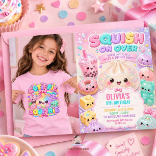 Invitación Dulces Bao De Masa Glittery Squishy Fiesta Cumplea