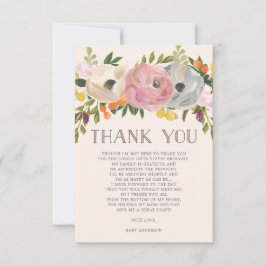 Invitación Dulces Blooms Floral Baby Shower Gracias