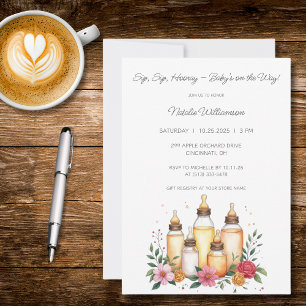 Invitación Dulces Botellas Baby Shower