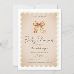 Invitación Dulces calabazas de otoño con lazo Baby Shower