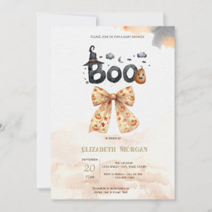 Invitación Dulces Calabazas de Otoño con Lazo, Baby Shower Bo