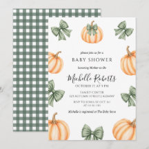 Dulces Calabazas Naranjas Cuadro Verde Baby Shower