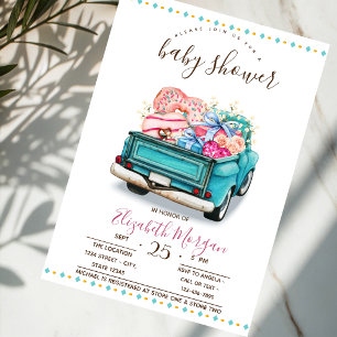 Invitación Dulces Camioncito Divertido Baby Shower Zigzag