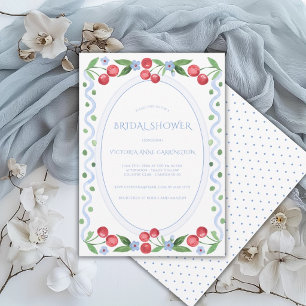 Invitación Dulces Cerezas Caprichoso Vintage Desayuno Nupcial