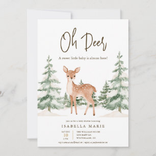 Invitación Dulces Ciervos Invierno Baby Shower
