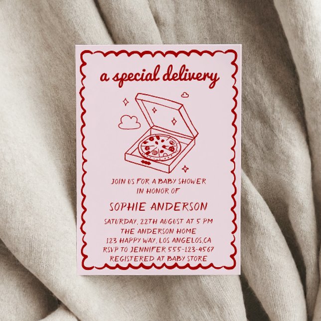 Invitación Dulces Comida Una Entrega Especial Fiesta de Pizza (Subido por el creador)