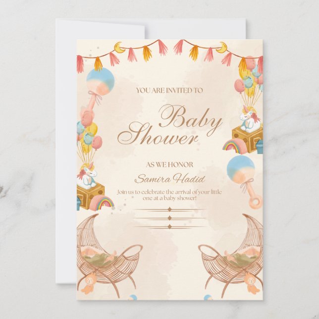 Invitación Dulces Comienzos: Fiesta para el Bebe (Anverso)