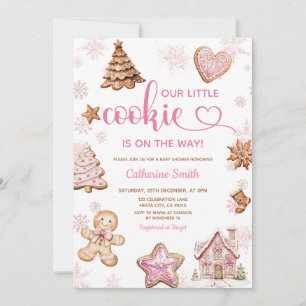 Invitación Dulces copos de nieve de jengibre Navidad Baby Sho