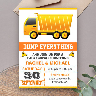 Invitación Dulces Cumpleaños para el Bebe de Construcción con