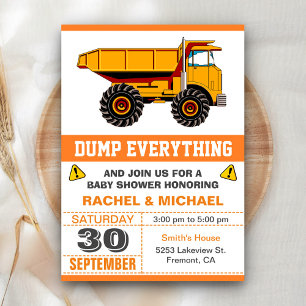 Invitación Dulces Cumpleaños para el Bebe de Construcción con