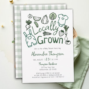 Invitación Dulces de granja dibujados a mano y cultivados loc