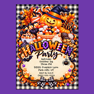 Invitación Dulces de Halloween divertidos Fiesta de Halloween