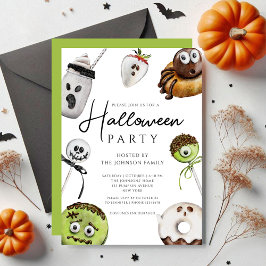 Invitación Dulces de Halloween Lindos y Espeluznantes