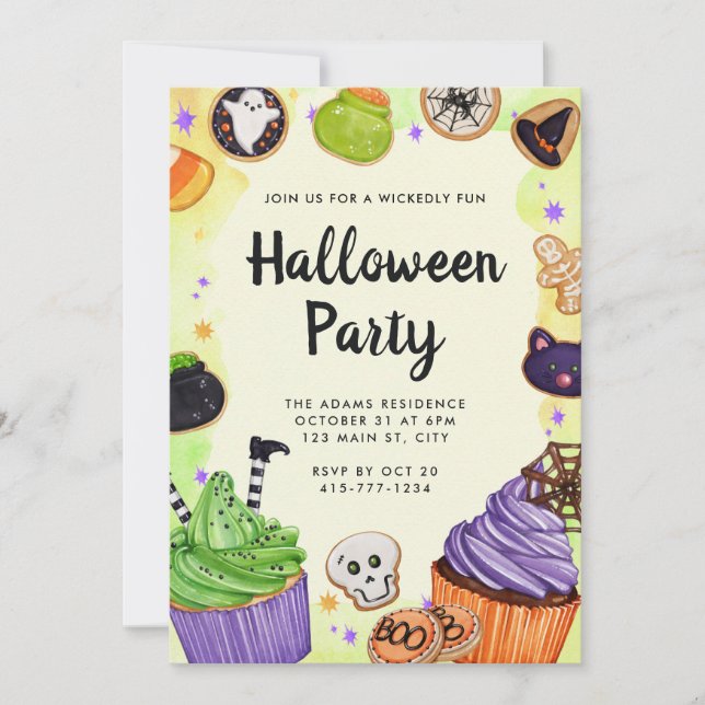 Invitación Dulces de Halloween o dulces de trineo (Anverso)