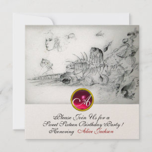 Invitación DULCES DE LA ESTANCIA 16 FIESTAS, Ruby Monograma C