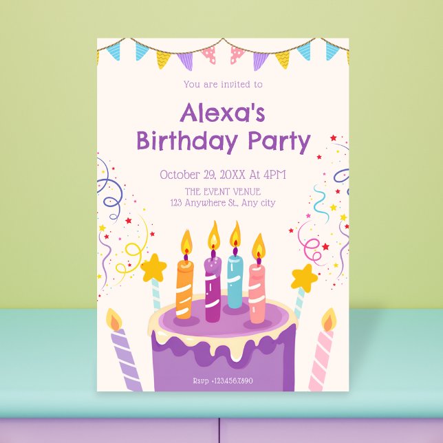 Invitación Dulces de pastel de cumpleaños divertidos  (Subido por el creador)