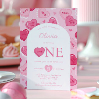 Invitación Dulces de San Valentín Cumpleaños Fiesta