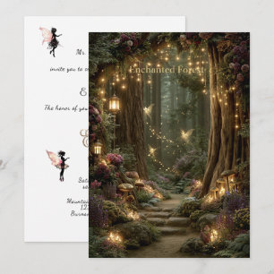Invitación Dulces Dieciséis Bosque Encantado Mágico