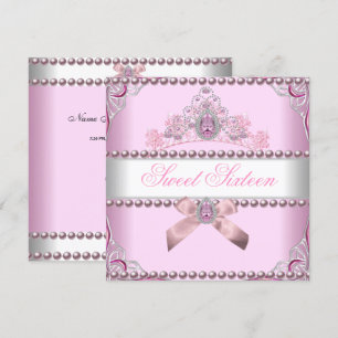 Invitación Dulces Dieciséis Dulces 16 Joyas de Plata Rosa Bla