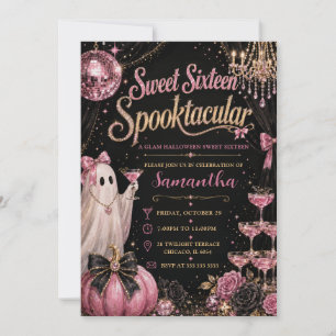 Invitación Dulces dieciséis fiesta glamurosa de terror