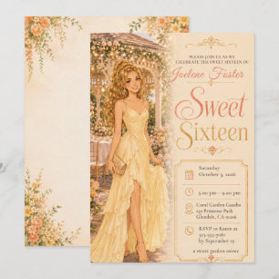 Invitación Dulces Dieciséis Gazebo Amarillo