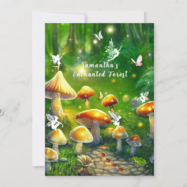 Invitación Dulces dieciséis hadas de bosque encantado hongos
