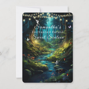 Invitación Dulces Dieciséis, Hadas del Bosque Encantado Luces