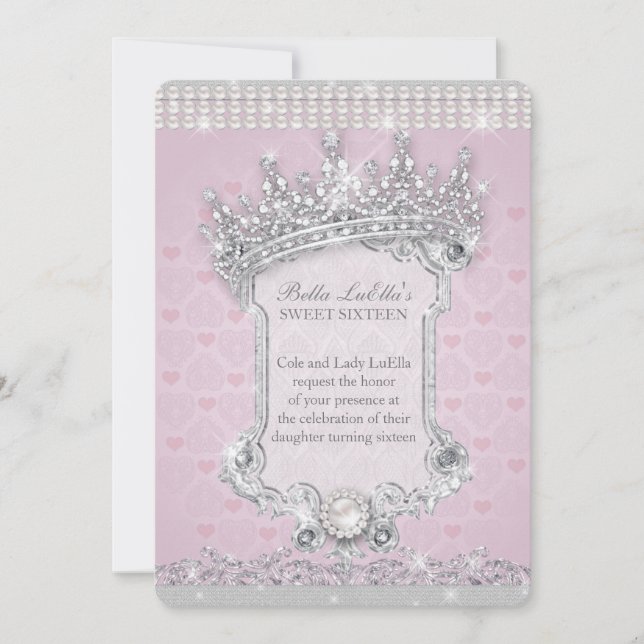 Invitación Dulces Dieciséis Invitaciones, Mis Quince Anos (Anverso)