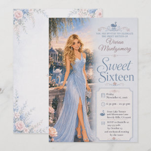 Invitación Dulces Dieciséis Lagos Azules