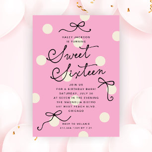 Invitación Dulces Dieciséis Lazos Modernos y Elegantes de Col