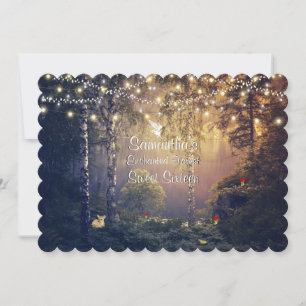 Invitación Dulces dieciséis, luces de cervatillo del bosque e