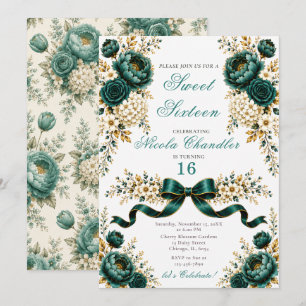 Invitación Dulces Dieciséis Verde Turquesa