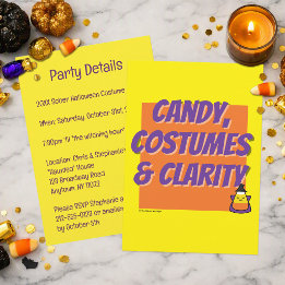 Invitación Dulces, disfraces y claridad | Fiesta de Halloween