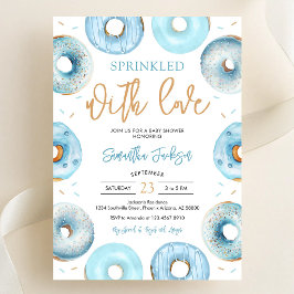 Invitación Dulces Donas Azules con Amor Baby Shower