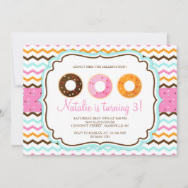 Invitación Dulces Donuts Fiesta de Cumpleaños