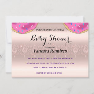 Invitación Dulces dulces, regalo de bebé de oro rosa