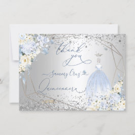 Invitación Dulces Dusty Vestidos Azul Quinceanera Gracias