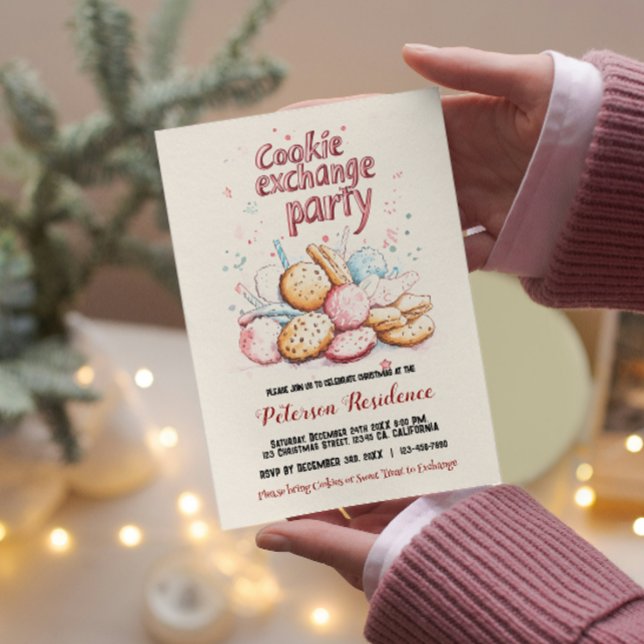 Invitación Dulces en Navidades modernos Fiesta de intercambio (Subido por el creador)