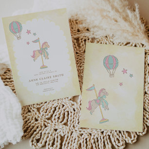 Invitación Dulces Estrellas de Carrousel Caprichoso para Baby
