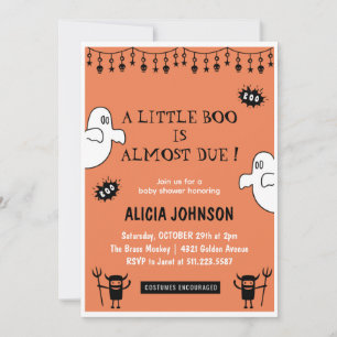 Invitación Dulces fantasmas baby shower de Halloween