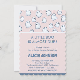 Invitación Dulces fantasmas rosa Halloween