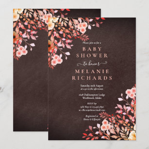 Invitación Dulces flores silvestres para baby shower/lluvia d