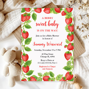 Invitación Dulces Fresas para el Baby Shower