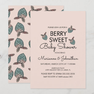 Invitación Dulces Fresas Pintadas a Mano Baby Shower