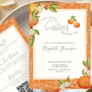 Invitación Dulces Gemelas Bebé Cumple Doble Cara